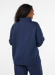 Sweat-shirt avec col montant et fermeture zipp&eacute;e, Bleu, Model image number 2