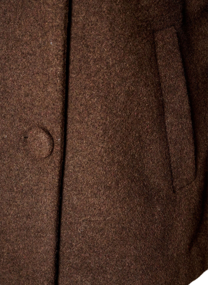 Veste courte avec boutonnage asym&eacute;trique, Marron, Packshot image number 3