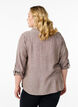 Chemise en lin et viscose avec manches 3/4, Marron, Model image number 2