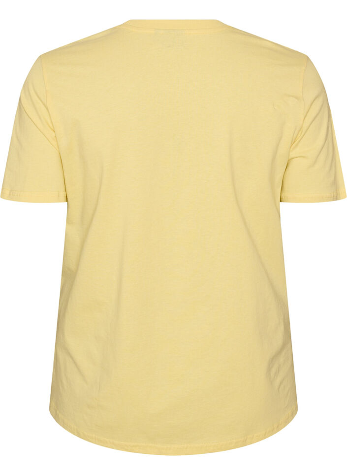 T-shirt en coton avec imprim&eacute;, Jaune clair, Packshot image number 1