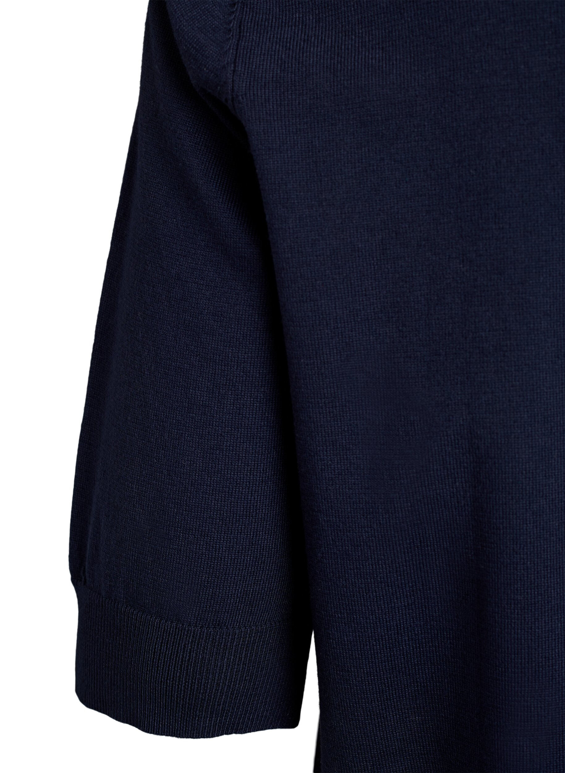 Zizzi FLASH - Blouse en fine maille &agrave; manches courtes, Bleu, Packshot image number 3