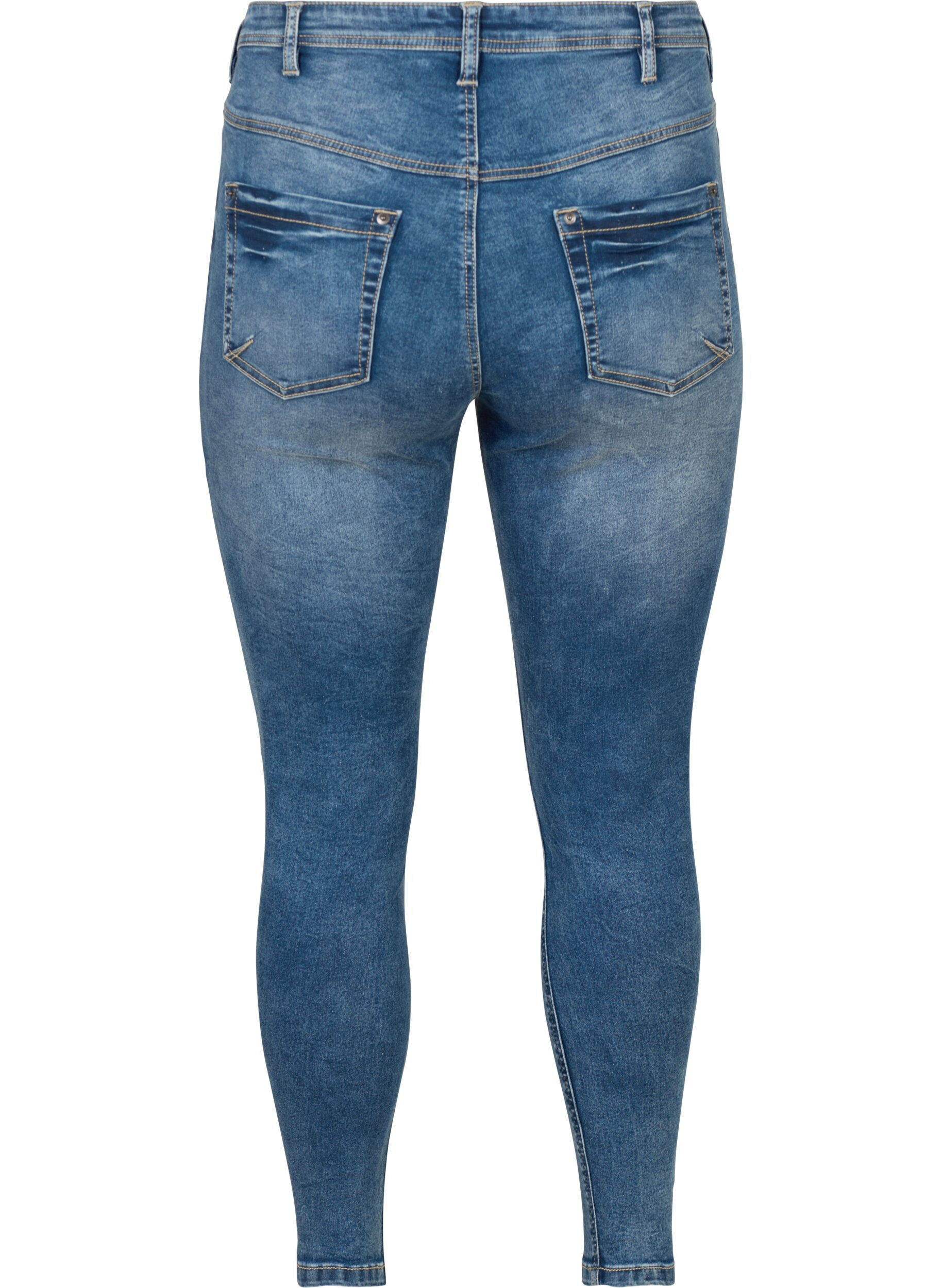 Zizzi Jean crop Amy avec d&eacute;tails zipp&eacute;s, Bleu, Packshot image number 1