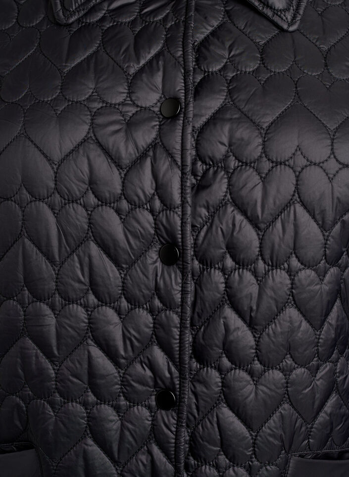 Veste l&eacute;g&egrave;rement matelass&eacute;e &agrave; surpiq&ucirc;res d&eacute;coratives, Noir, Packshot image number 2