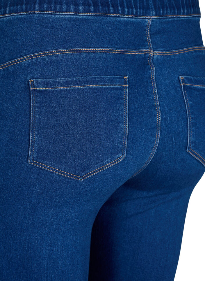 Jeggings &agrave; taille haute., Bleu, Packshot image number 3