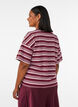 T-shirt boxy &agrave; rayures, Bordeaux, Model image number 2