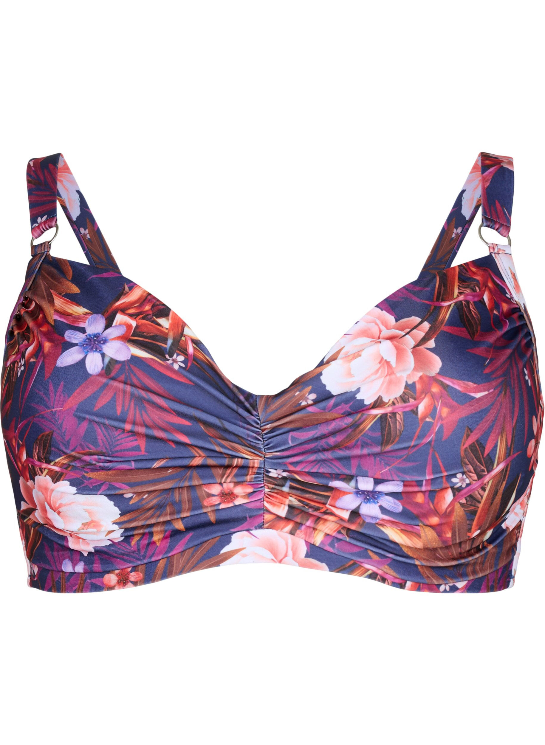 Zizzi Soutien-gorge de bikini imprim&eacute; avec armature, Purple Flower, Packshot image number 0