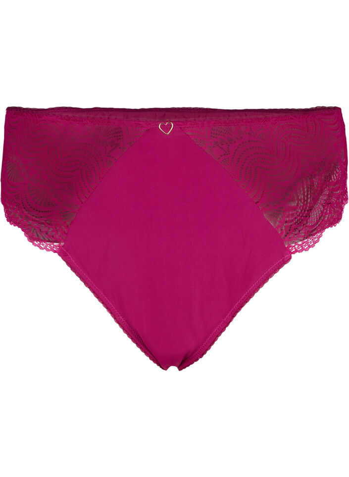 String en microfibre avec dentelle, Boysenberry, Packshot image number 0