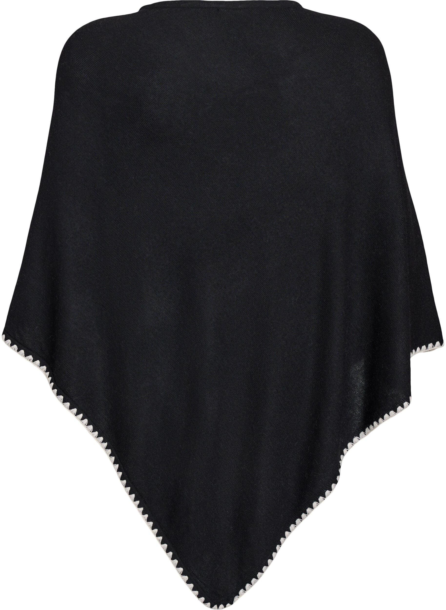 Zizzi Poncho en maille fine, Noir, Packshot image number 1