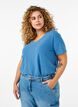 T-shirt basique en coton de couleur unie, Bleu, Model image number 0
