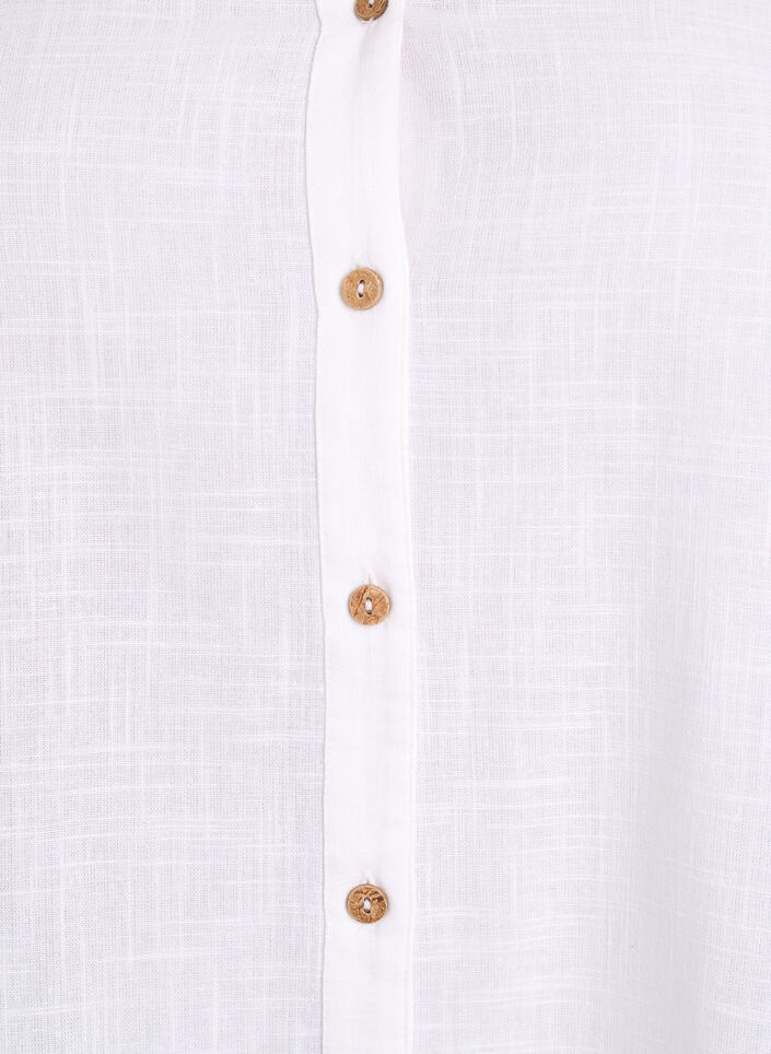Chemisier en coton avec col en V, Blanc, Packshot image number 2