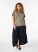 Jupe-culotte en viscose avec une taille haute et une coupe ample, Noir, Model image number 0