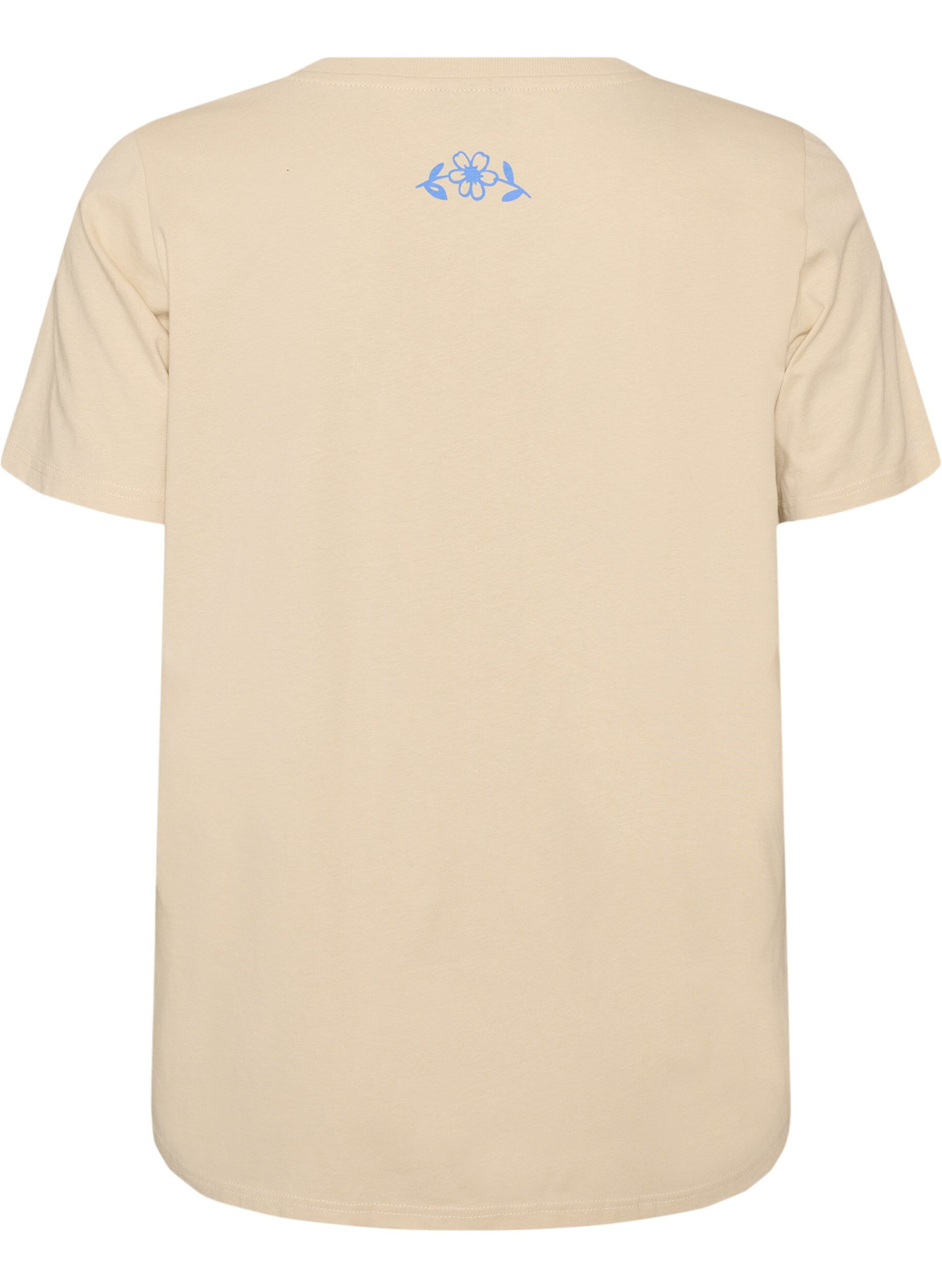 ZizziT-shirt en coton avec imprim&eacute;, Beige, Packshot image number 1