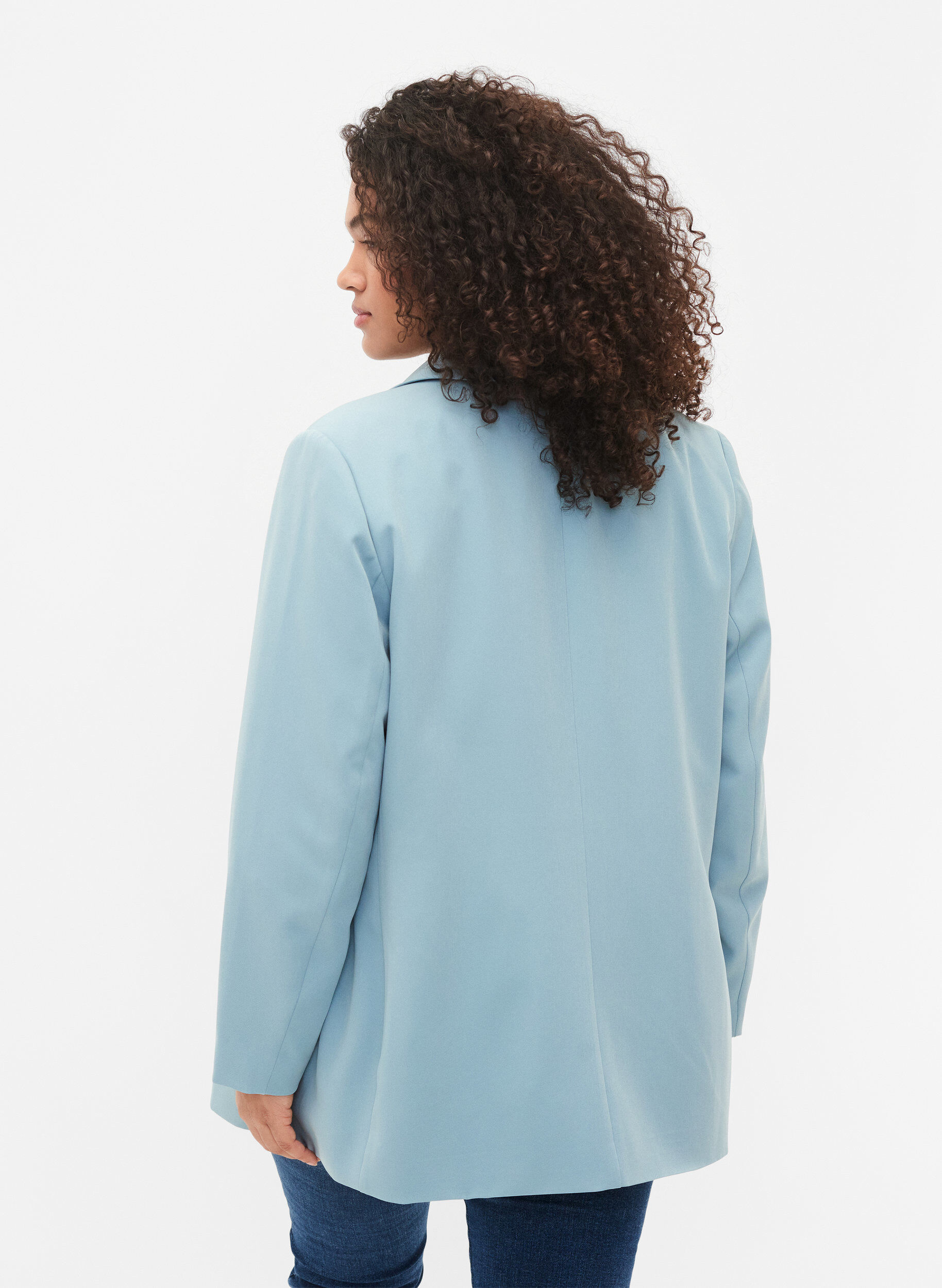 Zizzi Blazer classique avec fermeture &agrave; boutons, Citadel, Model image number 1