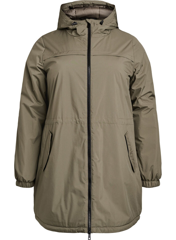 Parka matelass&eacute;e l&eacute;g&egrave;re &agrave; capuche, Vert fonc&eacute;, Packshot image number 0