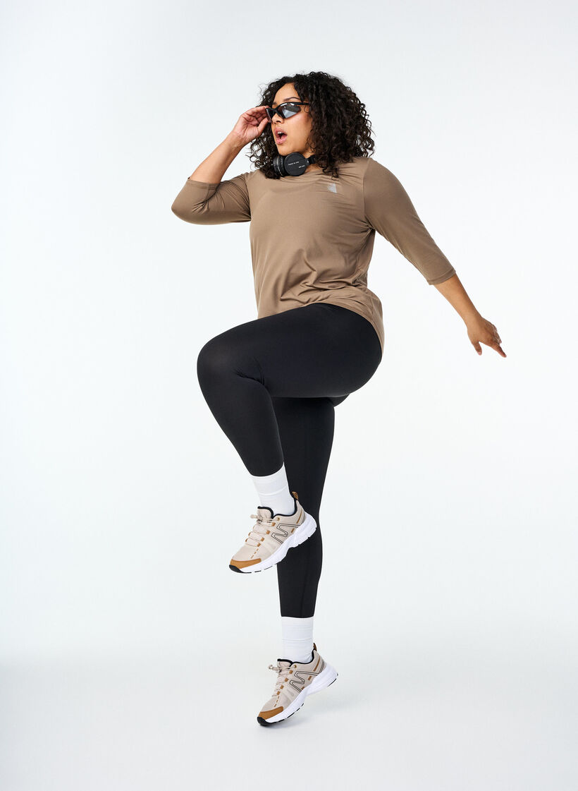 Chemisier training avec manches 3/4, Beige, Image image number 1