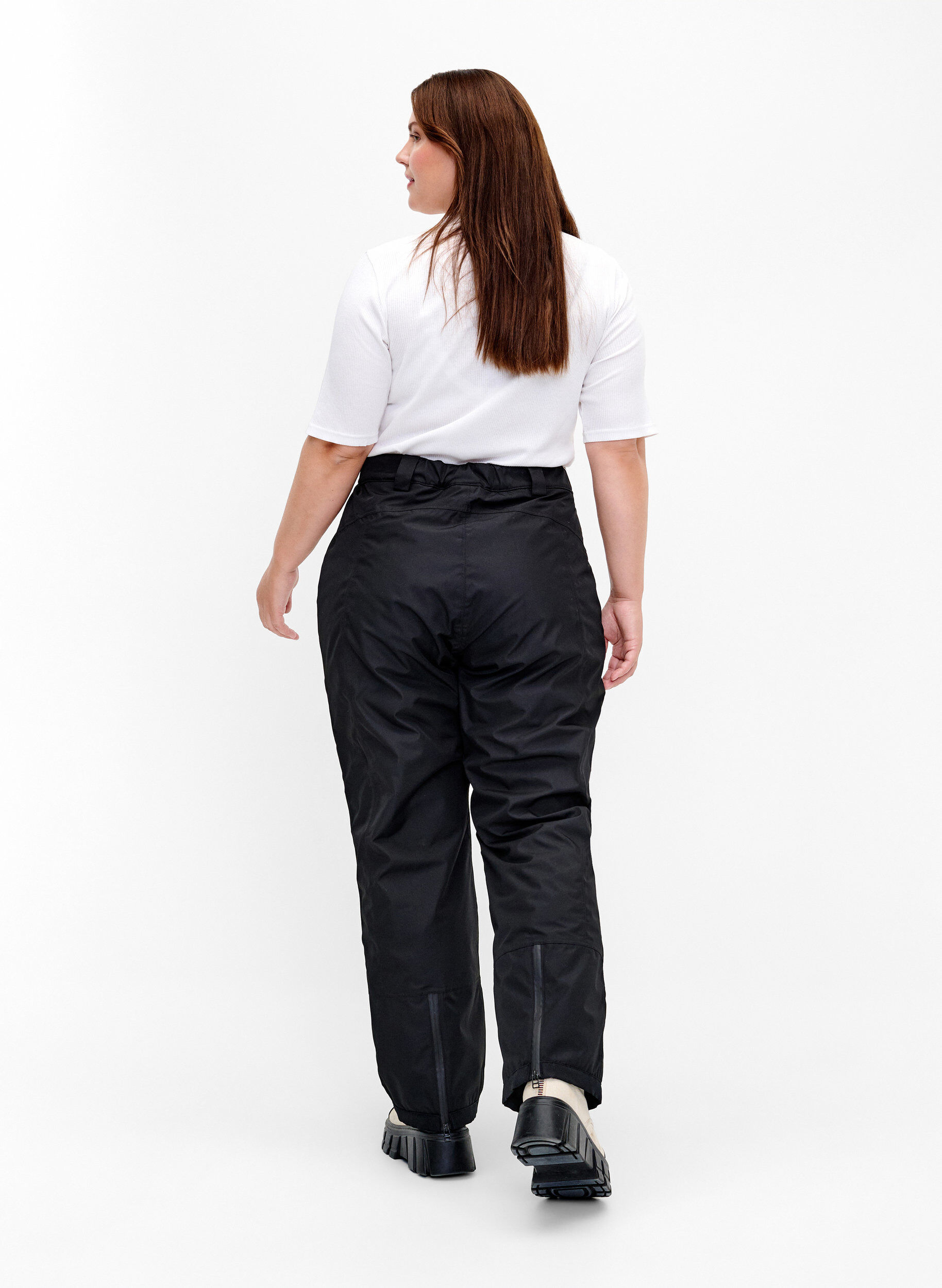 Zizzi Pantalon de ski avec taille r&eacute;glable, Black, Model image number 1