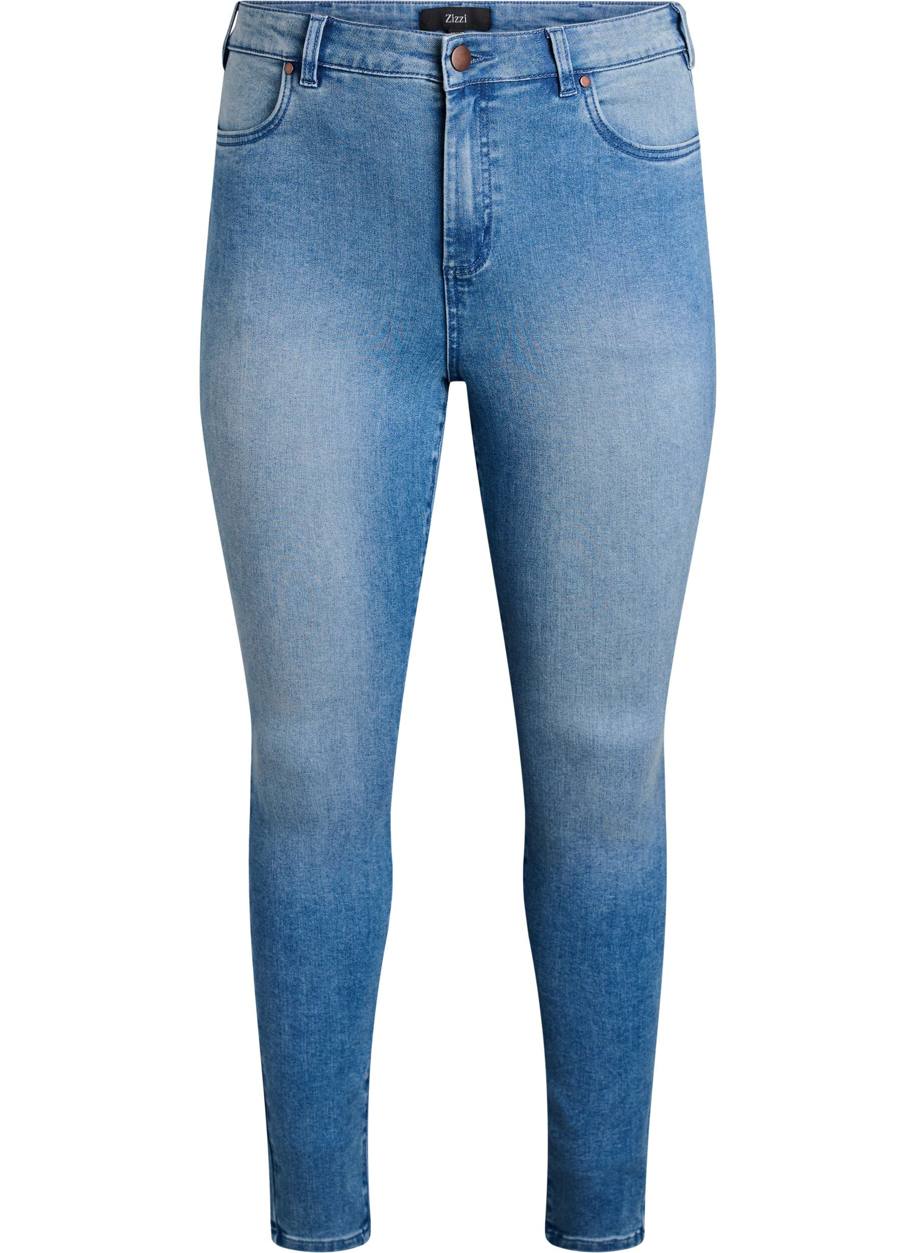 Zizzi Jean Amy super slim &agrave; taille haute, Bleu Clair, Packshot image number 0
