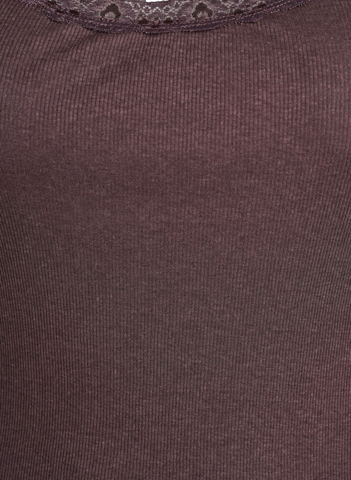 Top avec finitions en dentelle, Marron, Packshot image number 2