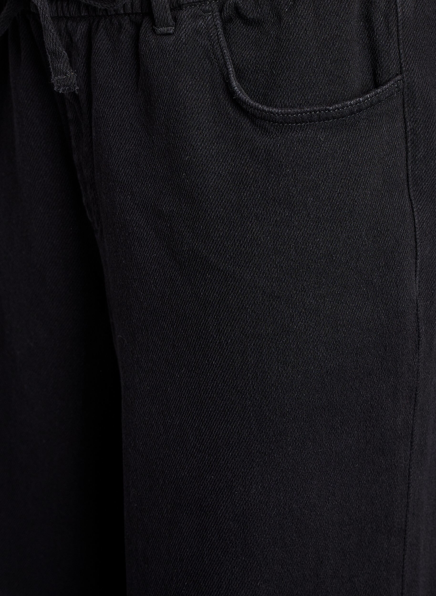 ZizziJean ample &agrave; ceinture &eacute;lastique et cordon de serrage, Noir, Packshot image number 2