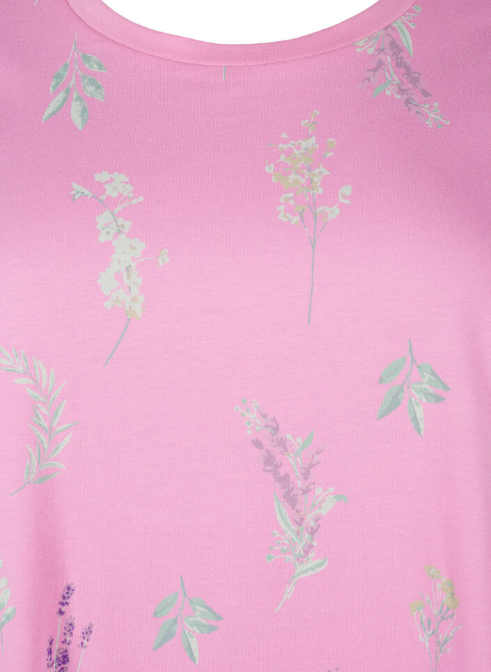 T-shirt en coton biologique avec imprimé floral, Rosebloom W. Flower, Packshot image number 2