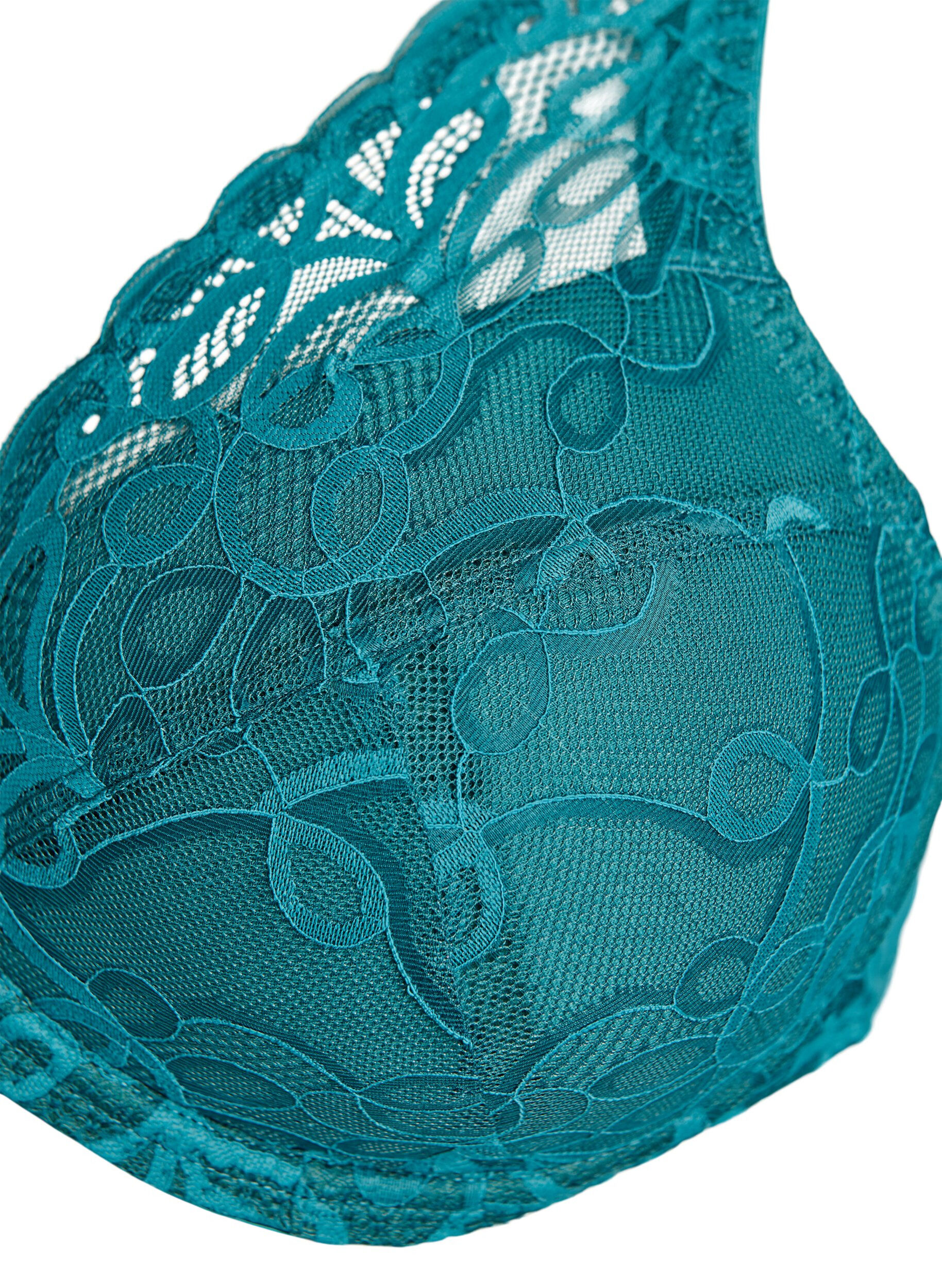 Zizzi Soutien-gorge rembourr&eacute; &agrave; armatures en dentelle, Vert, Packshot image number 2