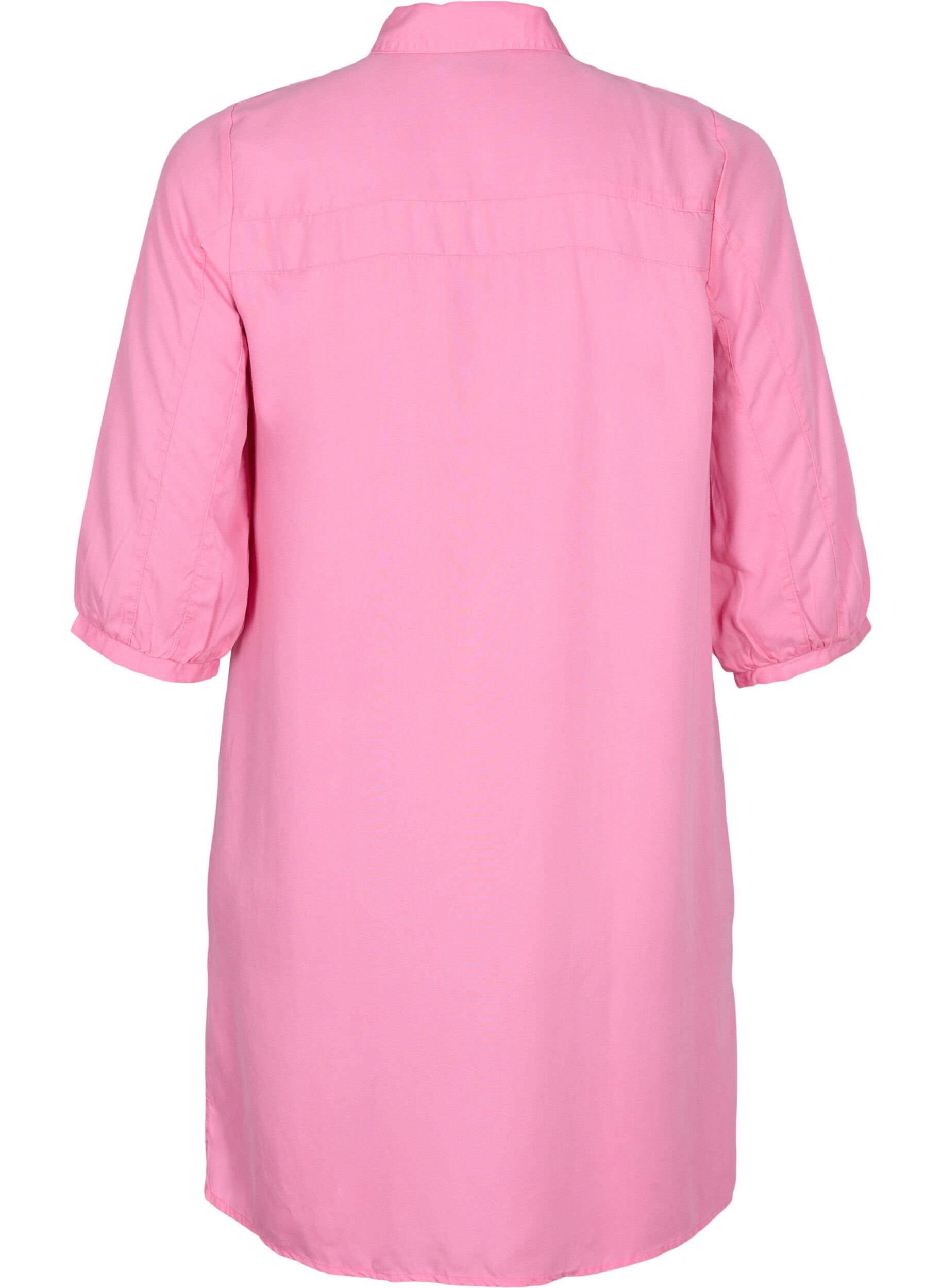 Zizzi Chemise longue &agrave; manches 3/4 en lyocell (TENCEL&trade;), Rosebloom, Packshot image number 1