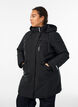Parka déperlante à capuche et détails fonctionnels, Noir, Model image number 0