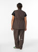 Pantalon de sport taille haute et coupe droite, Marron, Model image number 0
