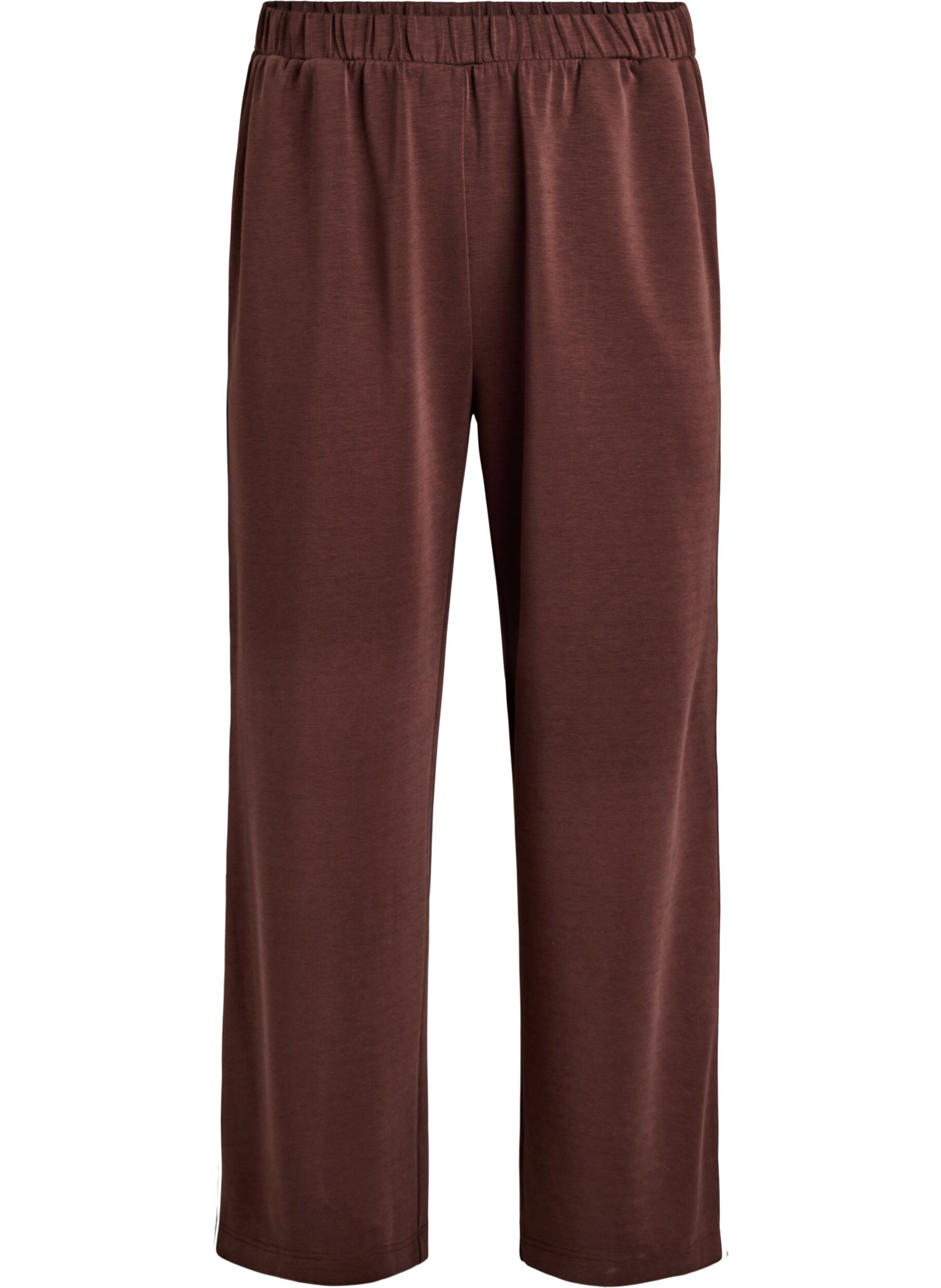Zizzi Pantalon de training ample taille haute &agrave; rayures, Marron, Packshot image number 0