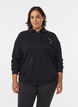 Sweat-shirt sport avec col, Noir, Model image number 0