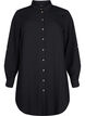 Chemise longue en viscose unie, Black, Packshot image number 0