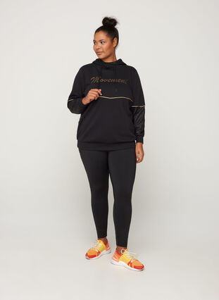 Sweat-shirt à capuche avec imprimé, Black, Model image number 3