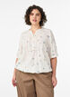 Blouse imprim&eacute;e &agrave; manches 1/2, Vanille, Model image number 0