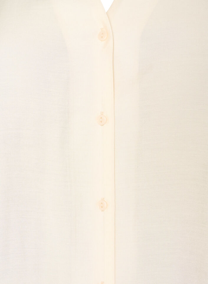 Chemisier &agrave; manches au coude et d&eacute;tails floraux, Beige, Packshot image number 2