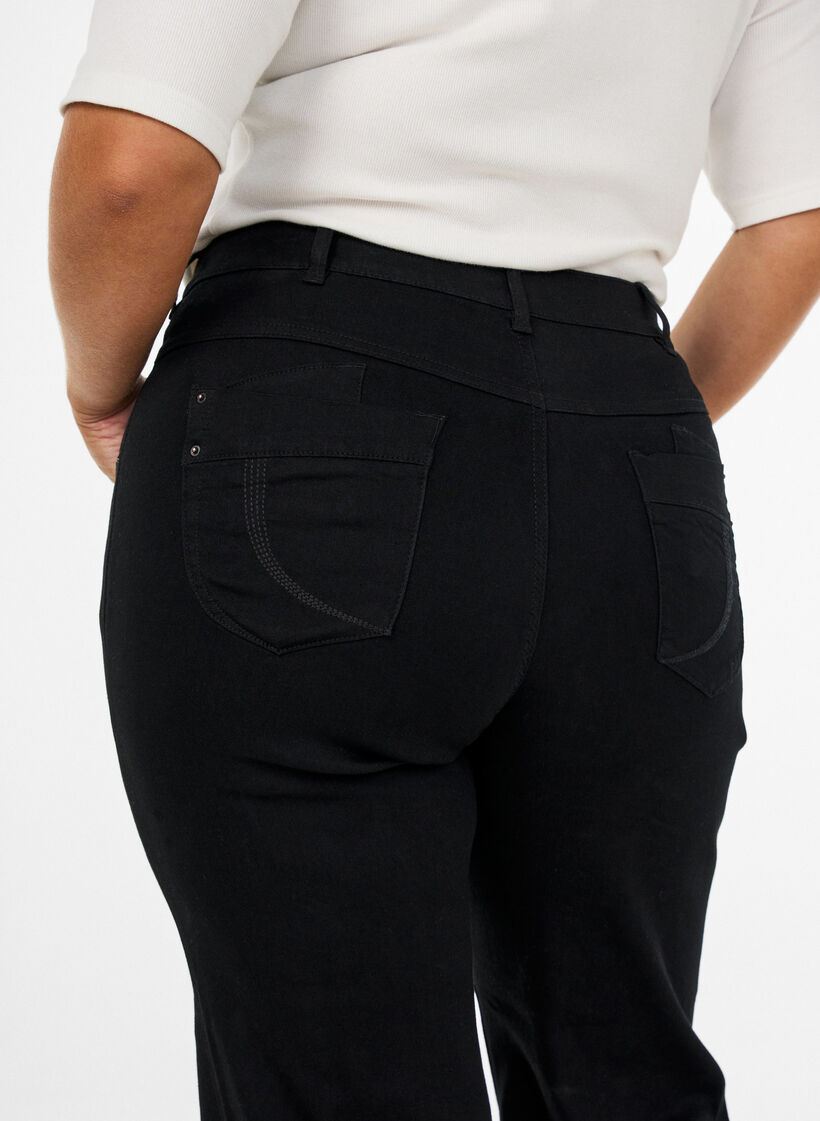 Jean Gemma coupe classique &agrave; taille haute, Noir, Model image number 2