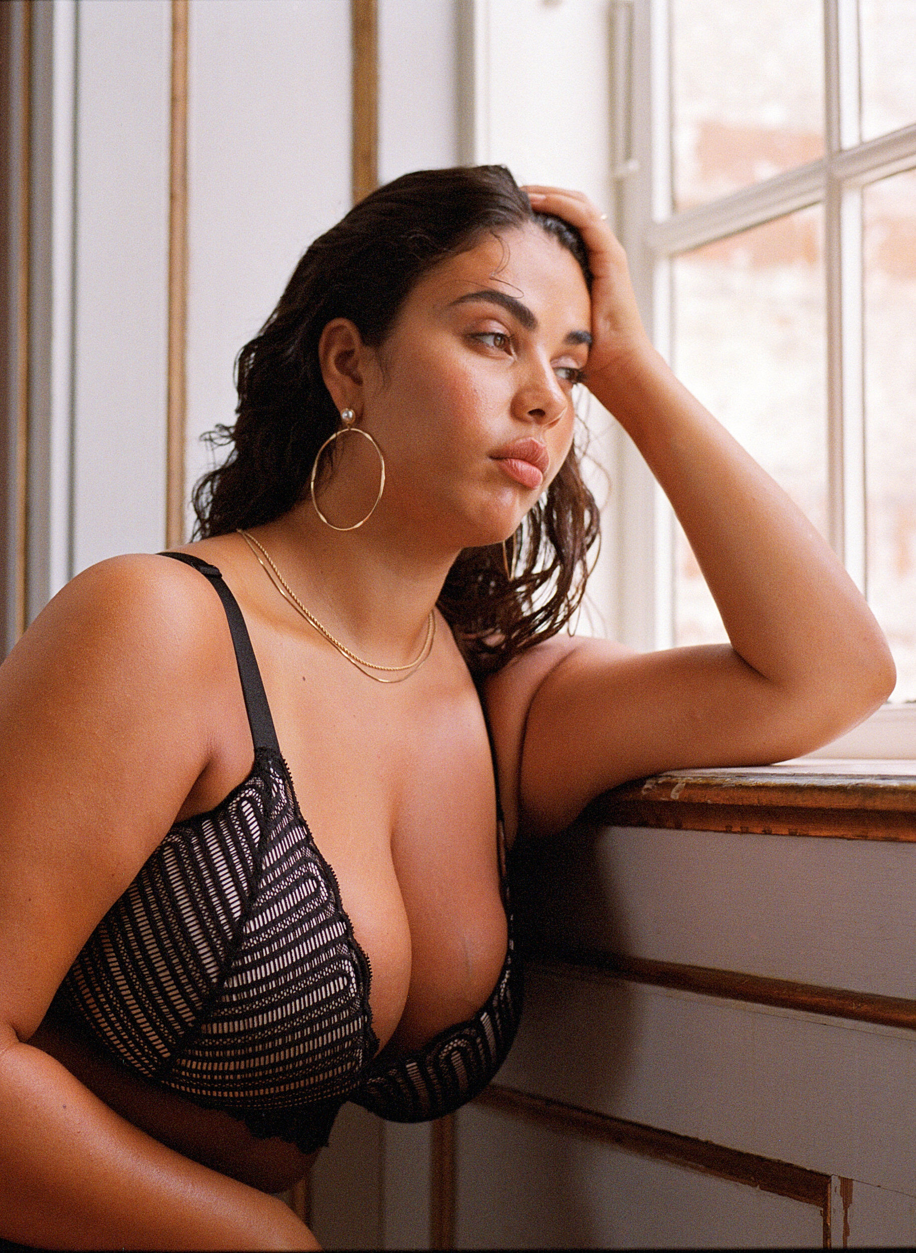 Zizzi Bralette avec dentelle et rembourrage doux, Noir, Image image number 0