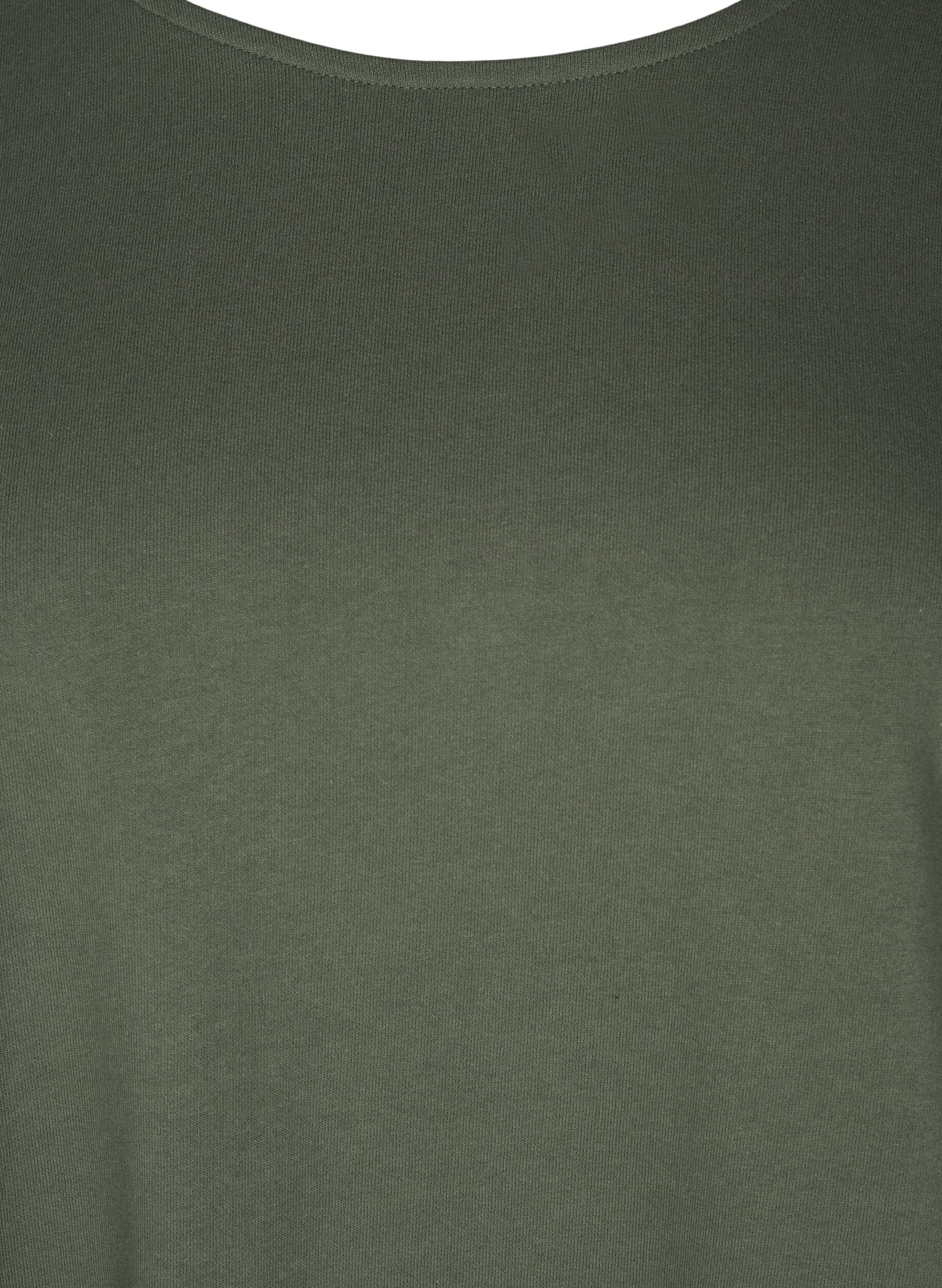 Zizzi Robe ballon en coton avec poches, Vert, Packshot image number 2