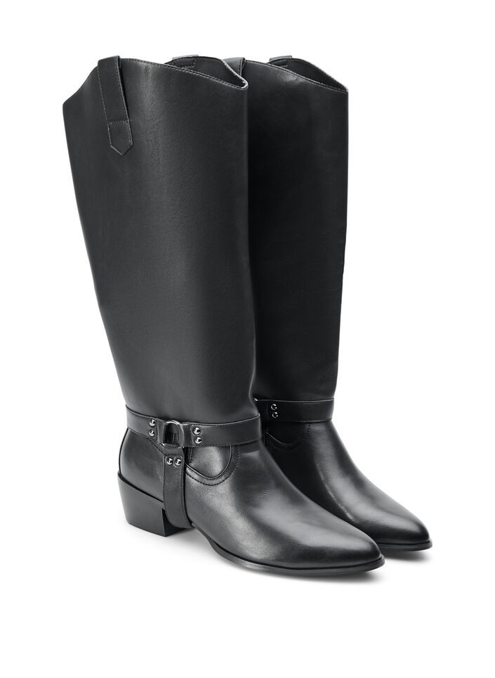 Botte haute avec tige amovible, Noir, Packshot image number 1
