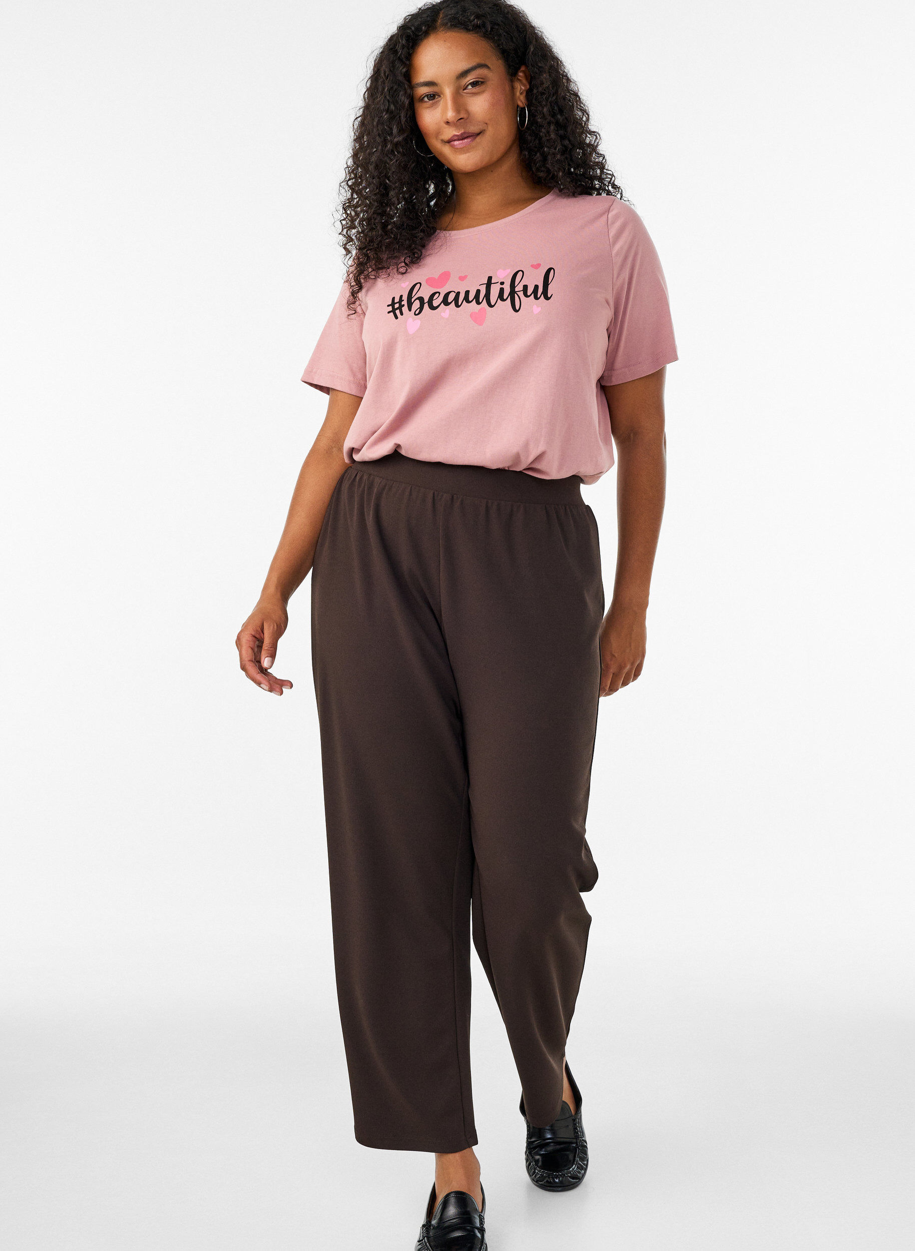 ZizziT-shirt imprim&eacute;, Rose poudr&eacute;e, Model image number 1