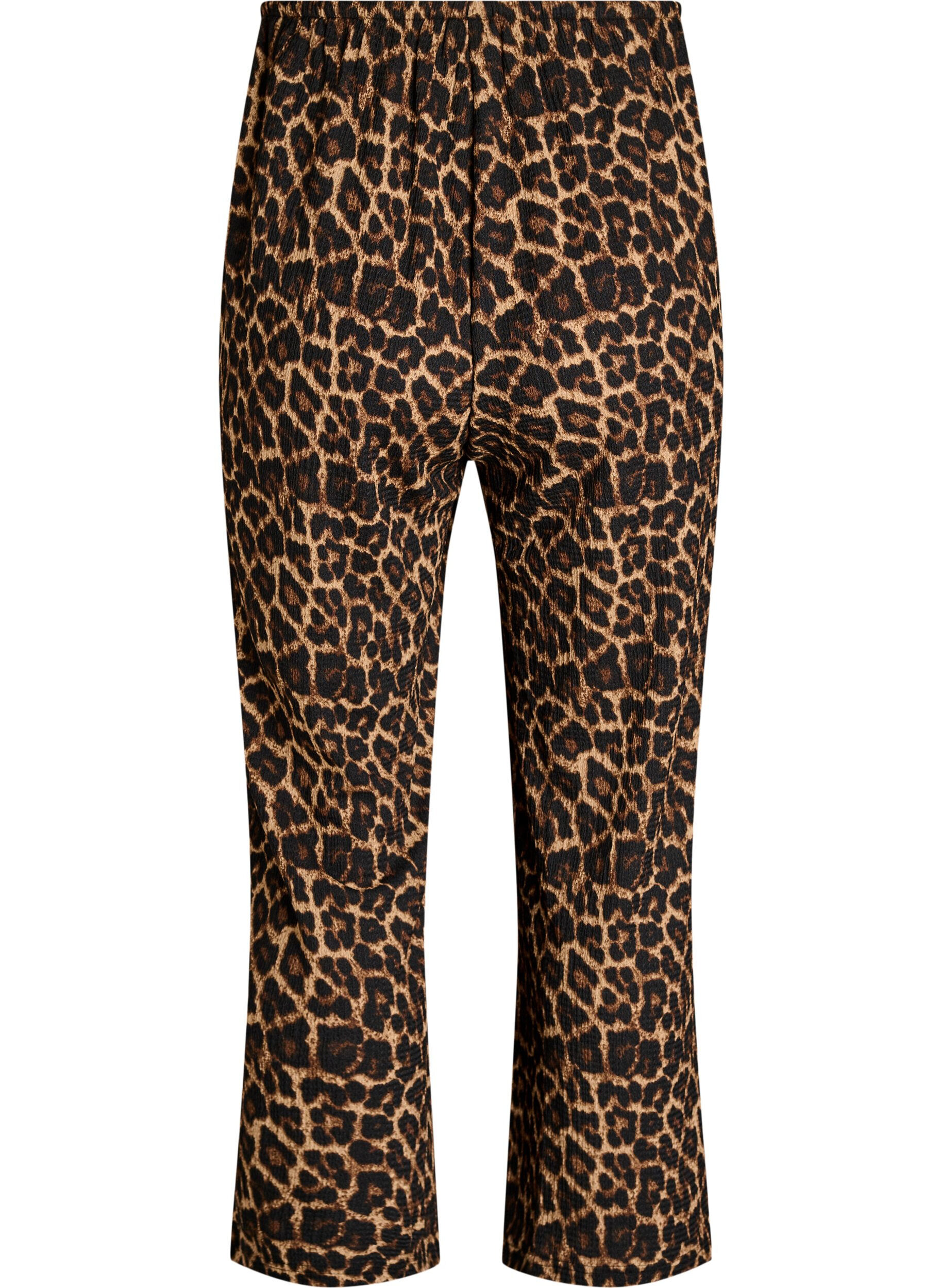 Zizzi Pantalon large en tissu l&eacute;ger et textur&eacute;, Noir, Packshot image number 1