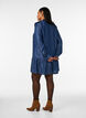 Robe courte effet denim &agrave; volants, Bleu, Model image number 2