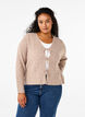 Cardigan en maille avec lien à nouer, Simply Taupe Mel., Model image number 0
