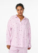 Chemise de nuit &agrave; rayures et c&oelig;urs, Rose, Model image number 0