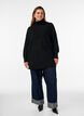 Pull en maille l&acirc;che avec col roul&eacute;, Noir, Model image number 1