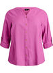 Chemisier en coton avec col en V, Rose, Packshot image number 0