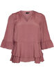 Blouse &agrave; manches 3/4 et volants, Rose, Packshot image number 0