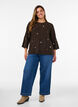 Blouse en maille avec de petits motifs brod&eacute;s, Marron, Model image number 1
