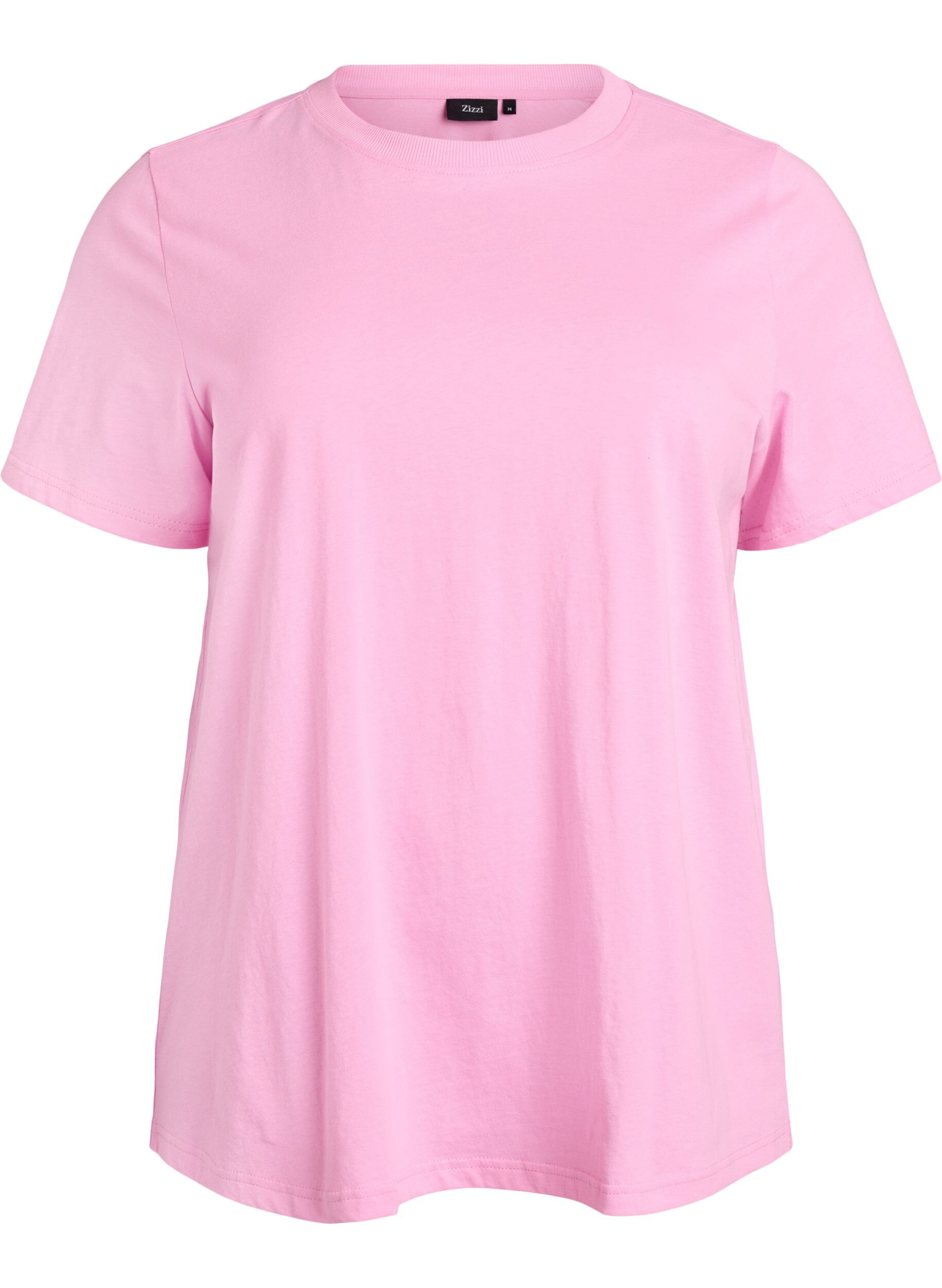T-shirt basique en coton &agrave; col rond