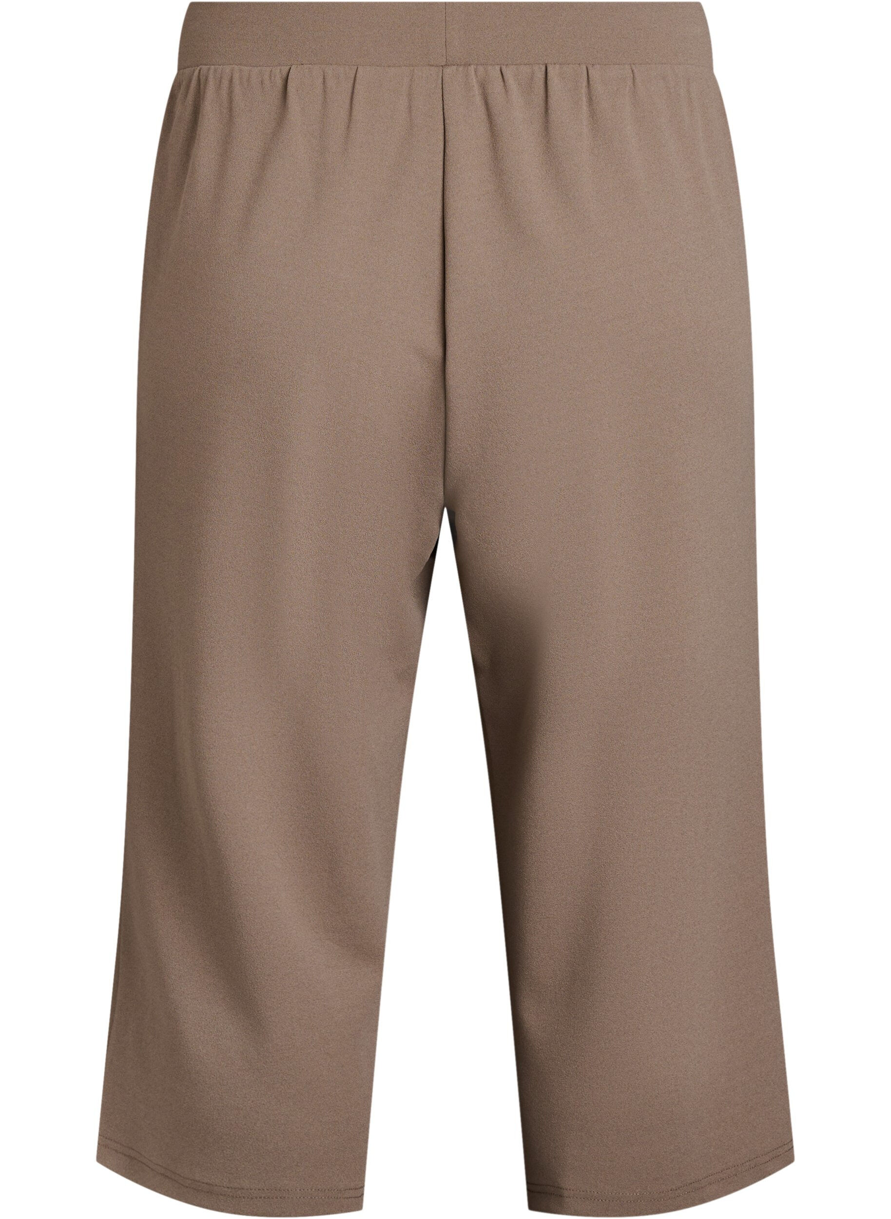 Zizzi Culotte taille haute &agrave; coupe ample, Marron, Packshot image number 1