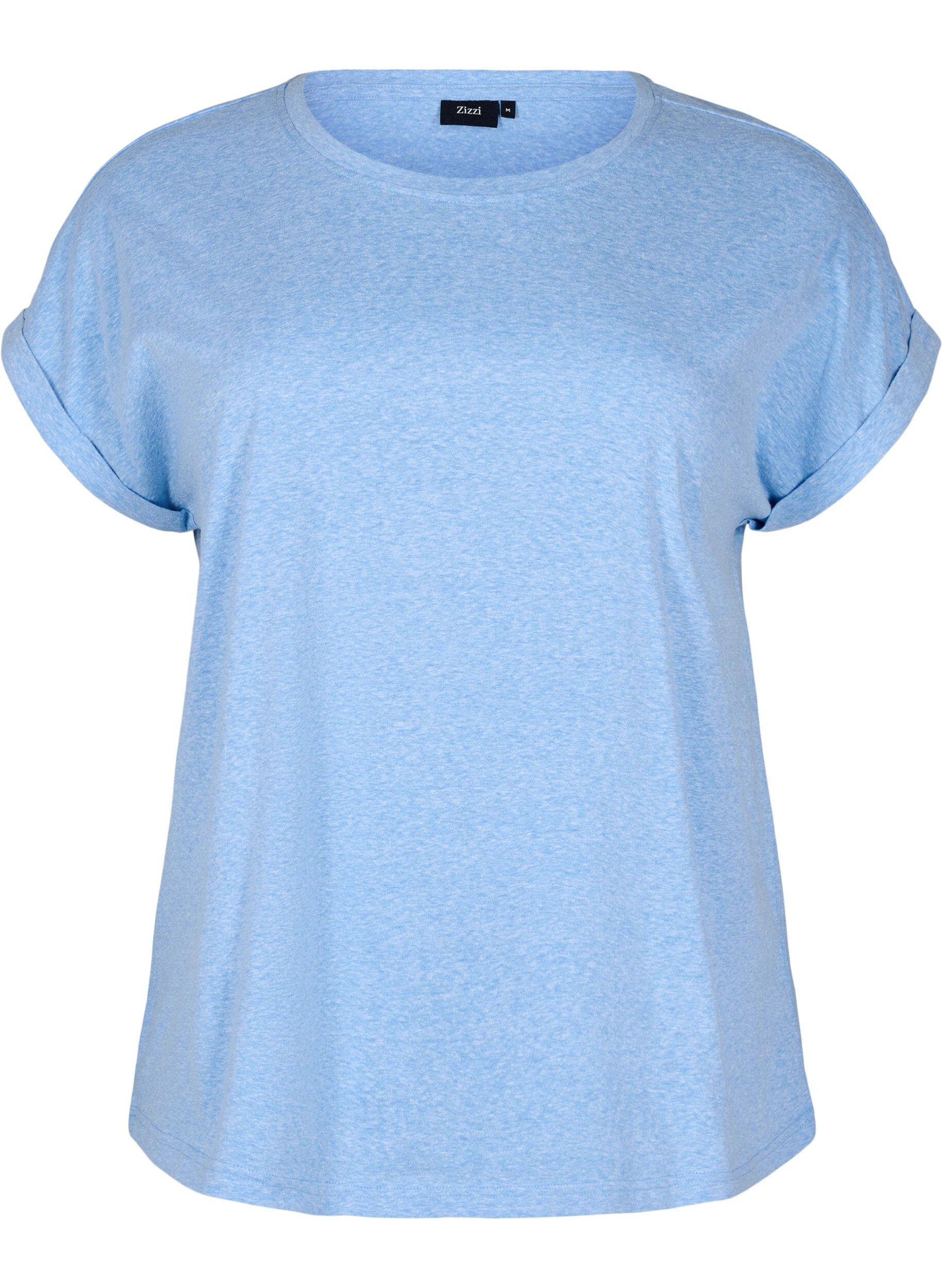 Zizzi T-shirt m&eacute;lang&eacute; &agrave; manches courtes, Bleu Clair, Packshot image number 0